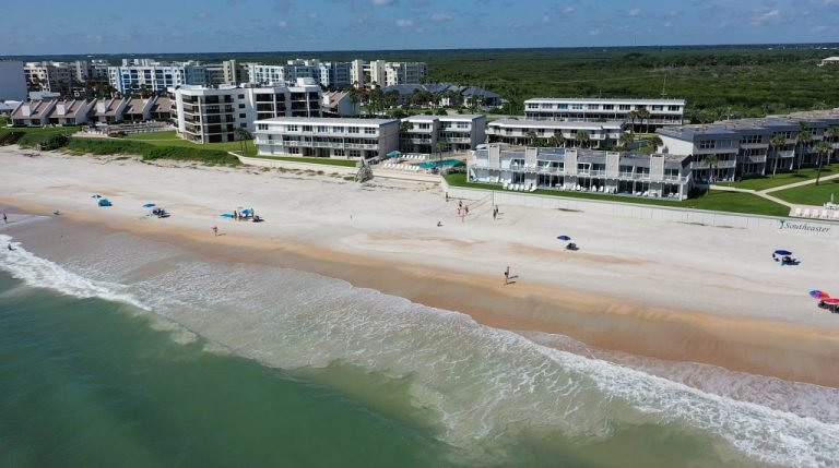 Ocean Club South oceanfront condo on the no-drive beach in New Smyrna Beach, Florida